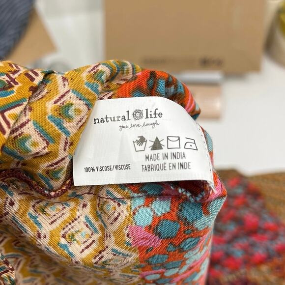 Natural Life Let's Just Go Wide-Leg Bohemian V-Neck 70s Floral Jumpsuit S/M - Picture 14 of 15